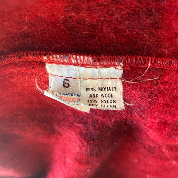 Liz Claiborne women's red with faded black checkered long open front blazer sz 6 - Picture 11 of 11